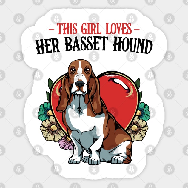 Basset Hound Sticker by Lumio Gifts